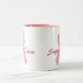 Breast kankerondersteuningsteam tweekleurige koffiemok (Center)