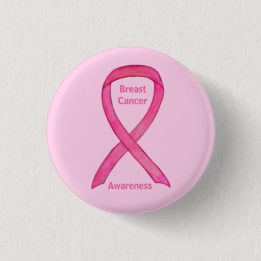 Breast kankerroze bewustzijn Kunstmatige Buttonnen Ronde Button 3,2 Cm (Voorkant)