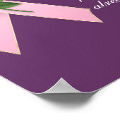 Breast kankerroze lint met Roos aangepaste afdruk Poster (Hoek)