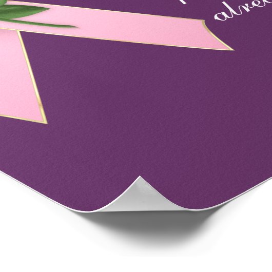 Breast kankerroze lint met Roos aangepaste afdruk Poster (Hoek)