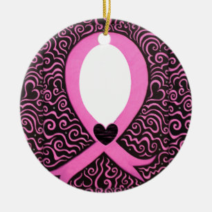 Breast kankerroze lintLijst toevoegen afbeelding/t Keramisch Ornament