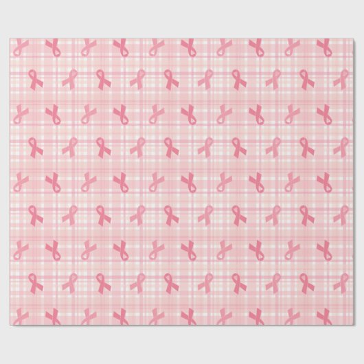Breast kankerroze lintpatroon cadeaupapier (Vlak)