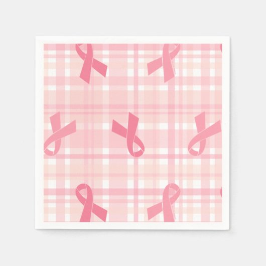 Breast kankerroze lintpatroon servet (Voorkant)