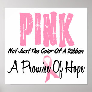 Breast kankerroze lintsymbool voor hoop poster