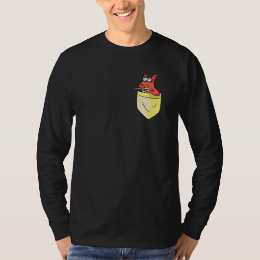 Breast Pocket Funny Kangaroo Paintball T-shirt (Voorkant)