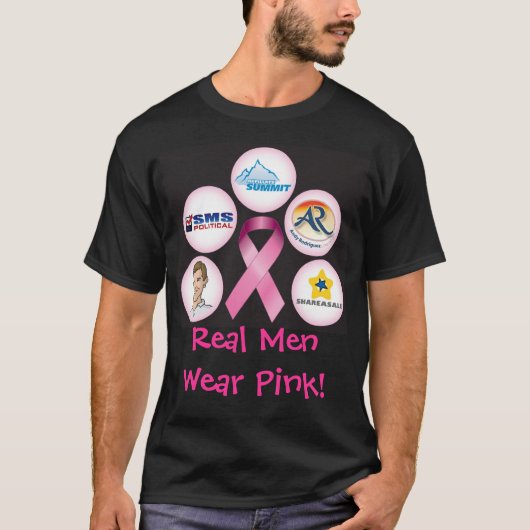 BreastCancerWalk_front_black, Echte Mannen Draag R T-shirt (Voorkant)