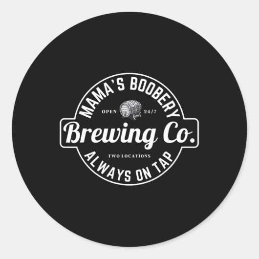 Breastfeeding Brewery Mamas Ery New Mom Brewing  Ronde Sticker (Voorkant)