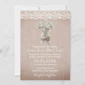 Breath Floral Jar Rustic Burlap Wedding Kaart (Voorkant)