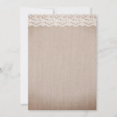 Breath Floral Jar Rustic Burlap Wedding Kaart (Achterkant)