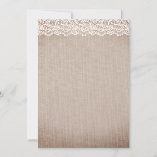 Breath Floral Jar Rustic Burlap Wedding Kaart (Achterkant)