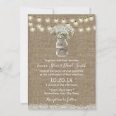 Breath Floral Jar Rustic Burlap Wedding Kaart (Voorkant)