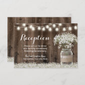 Breath Floral Jar Rustic Wedding Reception Kaart (Voorkant / Achterkant)
