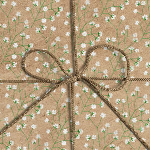 Breath Flowers Boho Chic Baptism Wedding Cadeaupapier