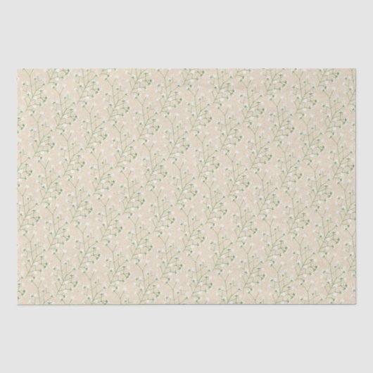 Breath Flowers Boho Chic Baptism Wedding Tissuepapier (Voorkant)