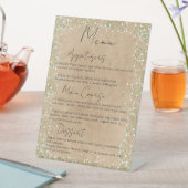 Breath Flowers Boho Farmhouse Wedding Menu Baby's Reclamebord Met Voetstuk (Insitu)