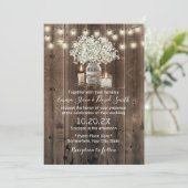 Breath Mason Jar & Candles Rustic Wedding Kaart (Staand voorkant)