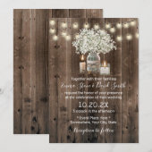 Breath Mason Jar & Candles Rustic Wedding Kaart (Voorkant / Achterkant)