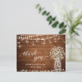 Breath Mason Jar Lights Rustic Bedankt Briefkaart (Staand voorkant)