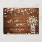 Breath Mason Jar Lights Rustic Bedankt Briefkaart (Voorkant)