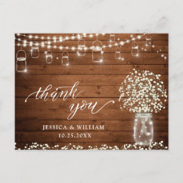 Breath Mason Jar Lights Rustic Bedankt Briefkaart