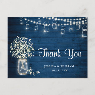 Breath Mason Jar Lights Rustic Bedankt Briefkaart