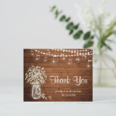 Breath Mason Jar Lights Rustic Bedankt Briefkaart (Staand voorkant)