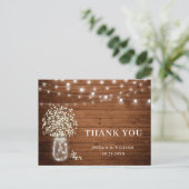 Breath Mason Jar Lights Rustic Bedankt Briefkaart (Staand voorkant)
