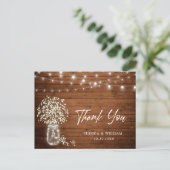 Breath Mason Jar Lights Rustic Bedankt Briefkaart (Staand voorkant)