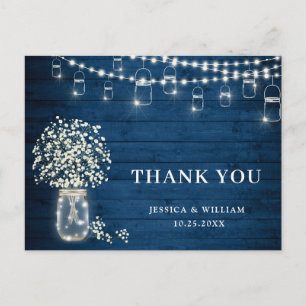 Breath Mason Jar Lights Rustic Bedankt Briefkaart