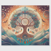 Breath of Everest, Dreamcatcher Tree of Life Cadeaupapier (Vlak)