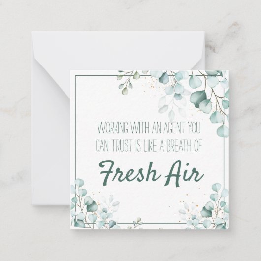 Breath of Fresh Air Vastgoed Marketing Notitiekaartje (Voorkant)