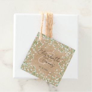 Breath White Flowers Rustic Boho Wedding Bedankjes Labels