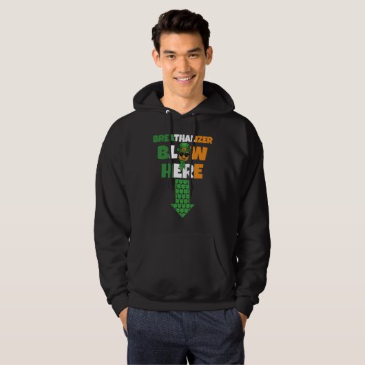 Breathalizer Blow Here St Patricks Day Pineapple S Hoodie (Voorkant volledig)