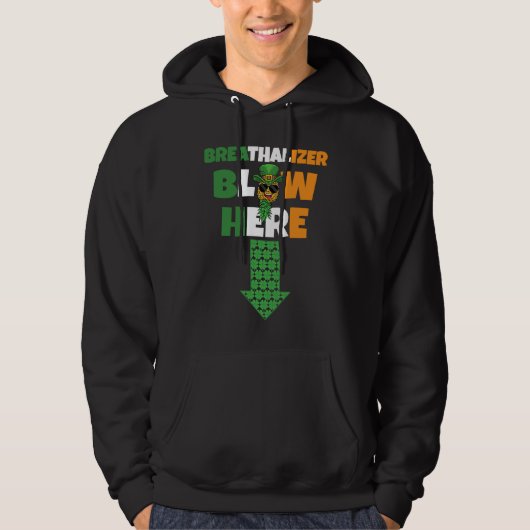 Breathalizer Blow Here St Patricks Day Pineapple S Hoodie (Voorkant)