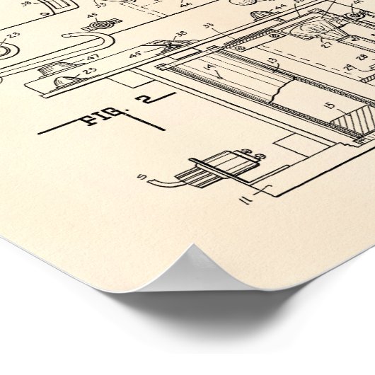 Breathalyzer Policeman 1958 Patent - Old Peper Poster (Hoek)
