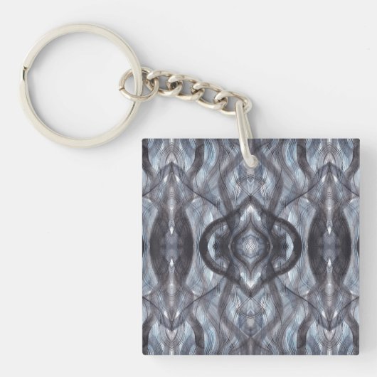 Breathe Abstract Dark Blue Black Watercolor Art Sleutelhanger (Voorkant)