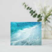 Breathe Beach Quote Blauwgroen Blue Ocean Quottes Briefkaart (Staand voorkant)