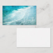 Breathe Beach Quote Blauwgroen Blue Ocean Quottes Visitekaartje (Voorkant / Achterkant)