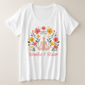 Breathe & Bloom Plus Size Meditatie T-shirt (Design voorkant)