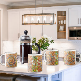 "Breathe" Boho Zen Sun Orchid Hibiscus Floral Palm Koffiemok