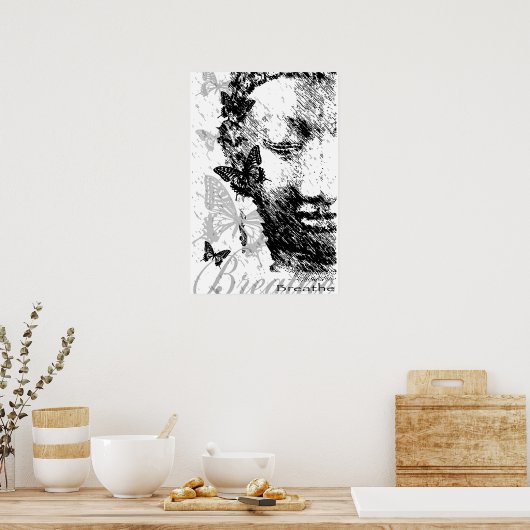 Breathe Buddha Poster (Keuken)