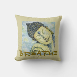 Breathe Buddha Waterverf Art Pillow Kussen