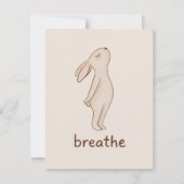 Breathe Bunny Flat Note Card Notitiekaartje (Voorkant)