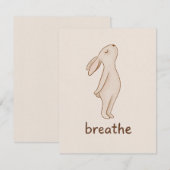 Breathe Bunny Flat Note Card Notitiekaartje (Voorkant / Achterkant)