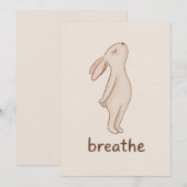 Breathe Bunny Minimalist Encouragement Card (Voorkant / Achterkant)