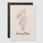 Breathe Bunny Minimalist Magnet Card Magnetische Uitnodiging (Voorkant / Achterkant)