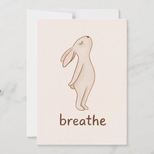 Breathe Bunny Minimalist Magnet Card Magnetische Uitnodiging (Voorkant)