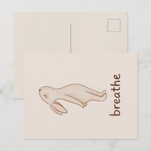 Breathe Bunny Minimalist Postcard Uitnodiging Briefkaart (Voorkant / Achterkant)