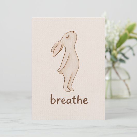 Breathe Bunny Note Cards Notitiekaartje (Staand voorkant)
