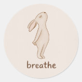 Breathe Bunny Round Sticker (Voorkant)